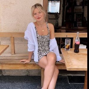 Bec & Bridge Zebra Print Mini Dress